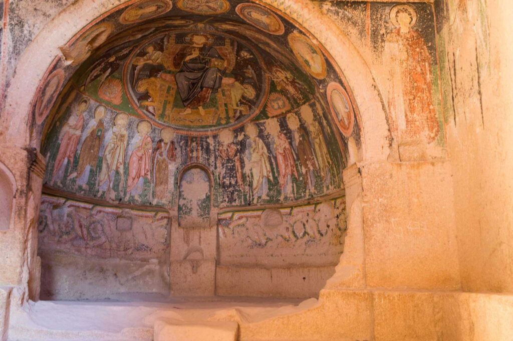 Pintura na antiga Igreja de Selime na Capadócia